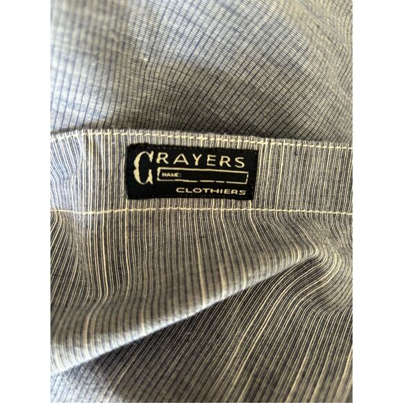 Grayers Men's Blue Gray Cotton Striped Long Sleeves Button Up Shirt Size XL - Picture 8 of 9